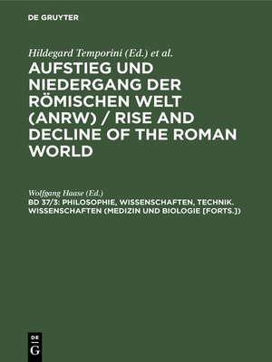 cover image of Philosophie, Wissenschaften, Technik. Wissenschaften (Medizin und Biologie [Forts.])